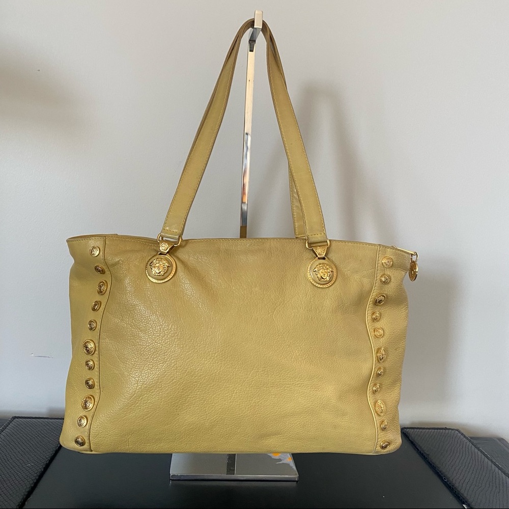 Gianni Versace Vintage Leather Medusa Tote - Picture 2 of 11
